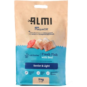 ALMI ProDen PlaqueOff barība senioriem un suņiem ar lieko svaru, 3kg